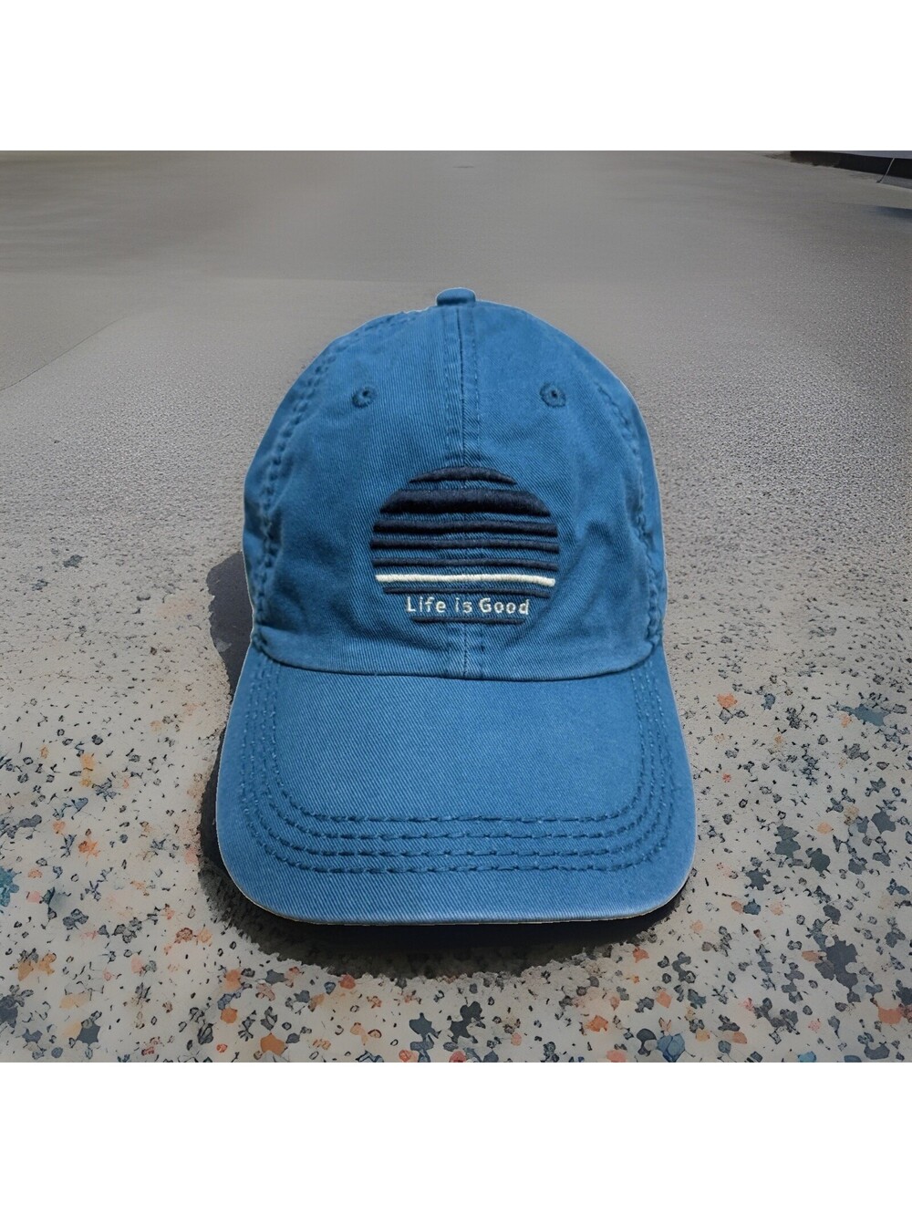Life Is Good Blue Setting Rising Sun Shade Baseball Cap Hat